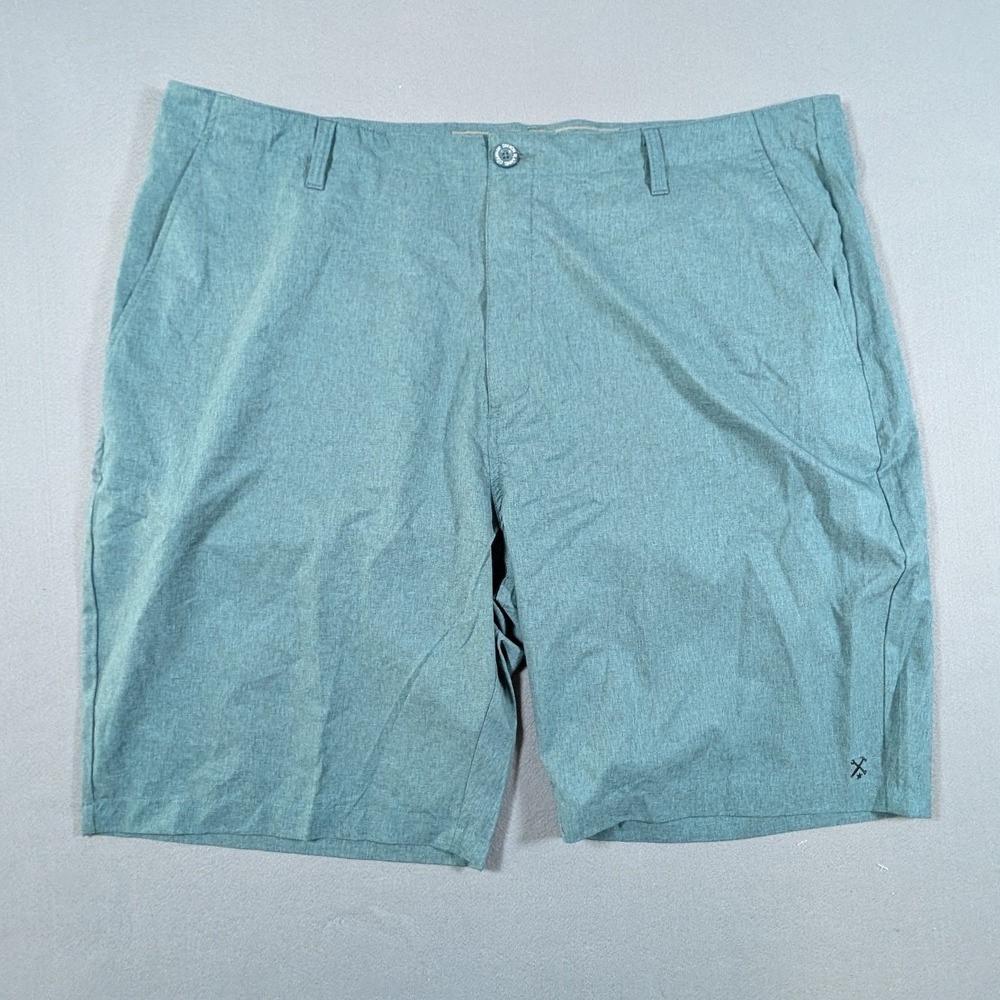 Dixxon Flannel Co Hybrid Shorts Mens 44 Teal Heather Form and Function Logo